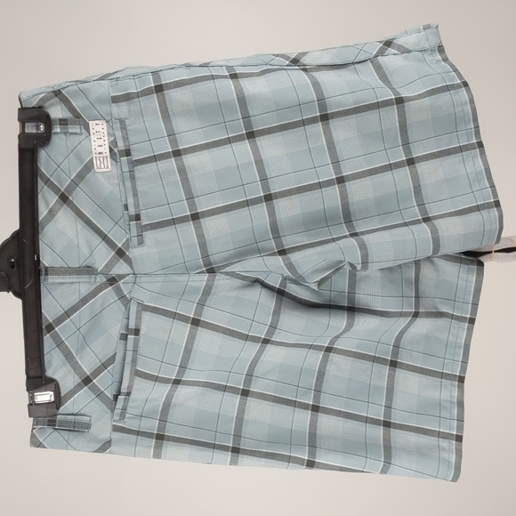 Rusty Men's Shorts Size 30 Blue Check Pockets Zip-Fly Button Belt Loops Casual - Picture 6 of 11